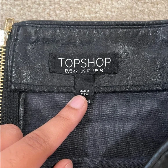 Topshop Black Mini Skirt with Zipper Accents - Picture 2 of 3